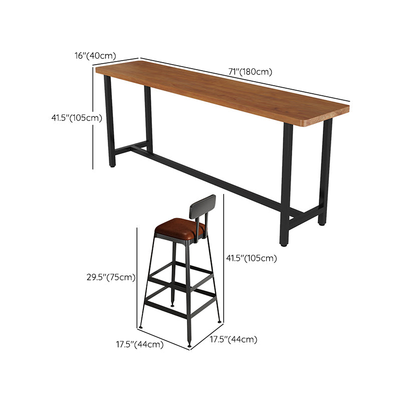 1/9 Pieces Bar Stool and Table Set Rectangular Pub Table Set