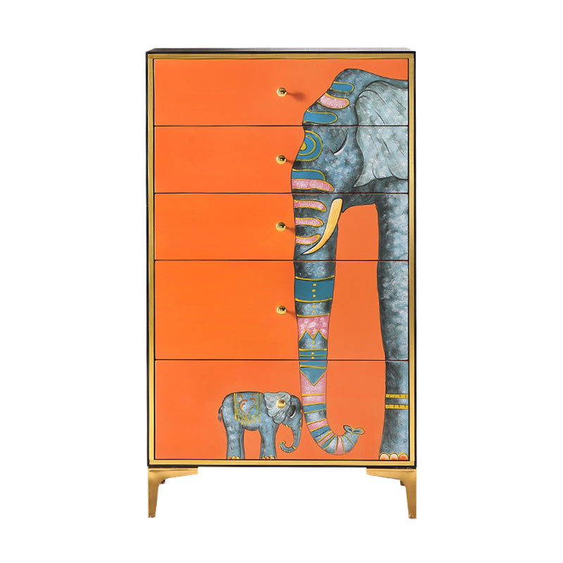 Classic Glam Vertical Lingerie Chest Wood Storage Chest with Drawers for Bedroom