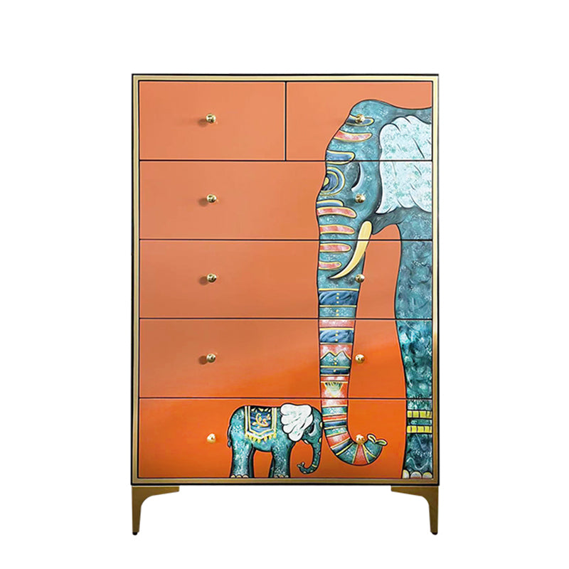 Classic Glam Vertical Lingerie Chest Wood Storage Chest with Drawers for Bedroom