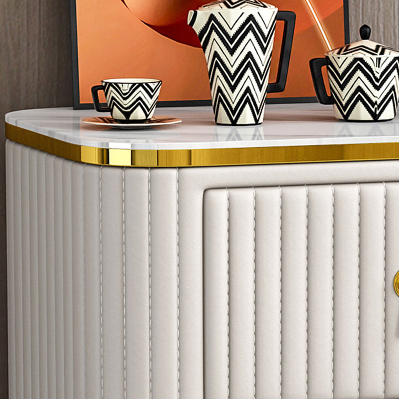 Classic Glam Vertical Lingerie Chest Stone Storage Chest with Drawers for Bedroom