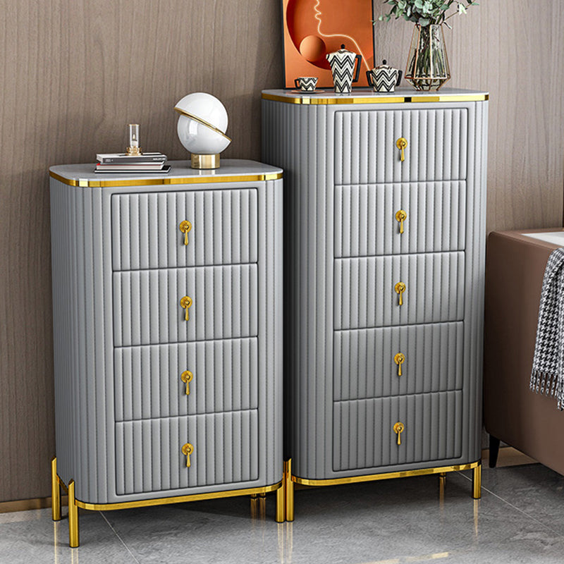 Classic Glam Vertical Lingerie Chest Stone Storage Chest with Drawers for Bedroom