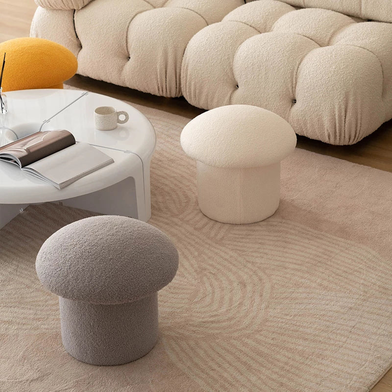 Modern Pure Color Pouf Trea Resistant Mushroom Pouf for Living Room