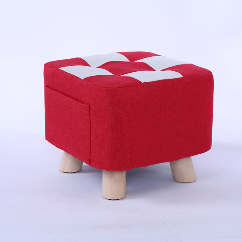 Red Modern Standard Plaid Pattern Trea Resistant for Living Room