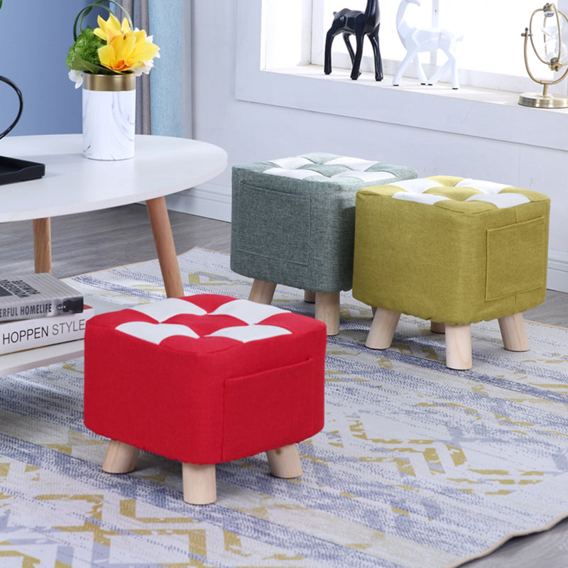 Red Modern Standard Plaid Pattern Trea Resistant for Living Room