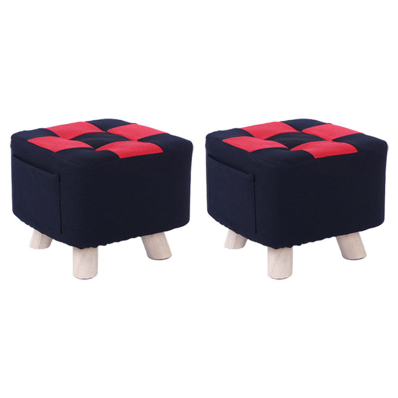 Red Modern Standard Plaid Pattern Trea Resistant for Living Room