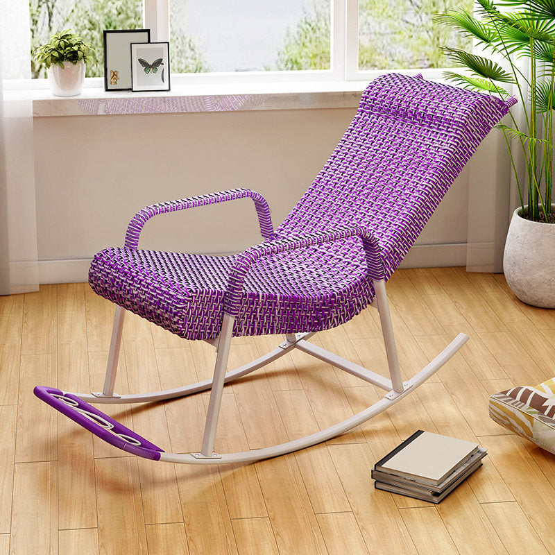 Modern Indoor Rattan Rocking Chair Single Relaxing Rocking Chair