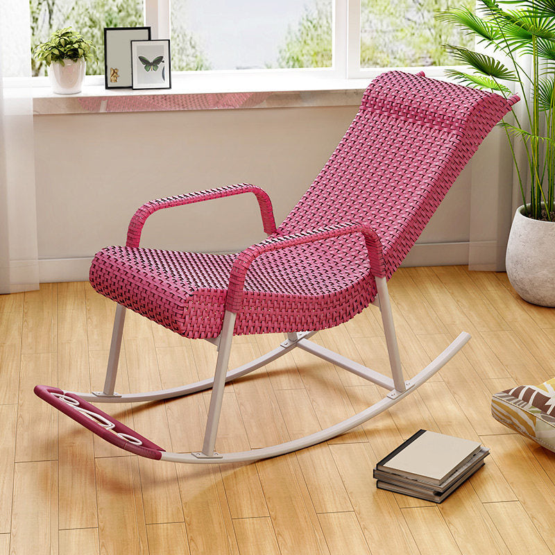 Modern Indoor Rattan Rocking Chair Single Relaxing Rocking Chair