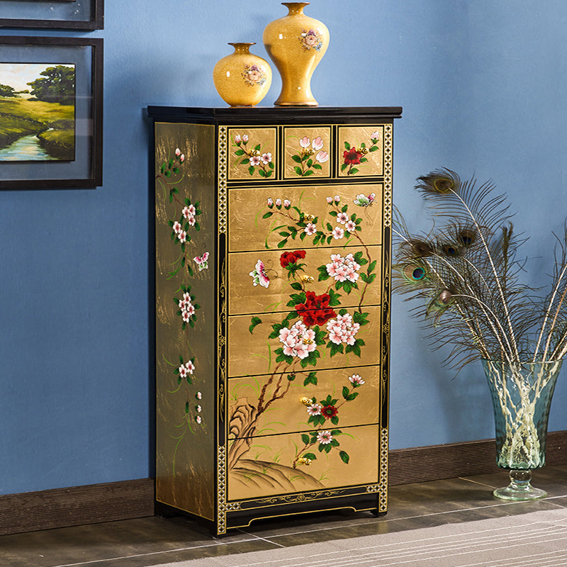 American Traditional Lingerie Chest Wood Storage Chest for Bedroom