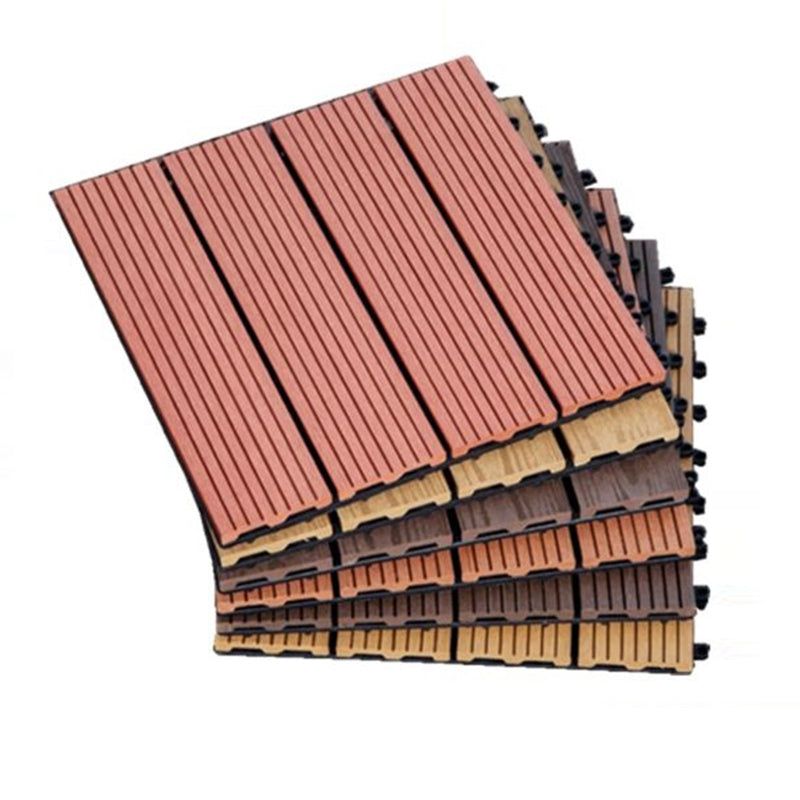 Wooden Flooring Tile Solid Color Click Lock Non-Skid Outdoor Patio