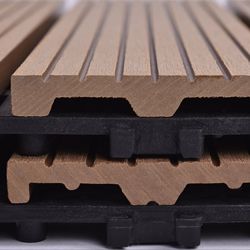 Wooden Flooring Tile Solid Color Click Lock Non-Skid Outdoor Patio