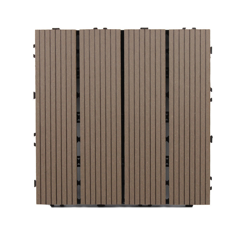 Classic Interlocking Deck Plank Solid Color Patio Flooring Tiles