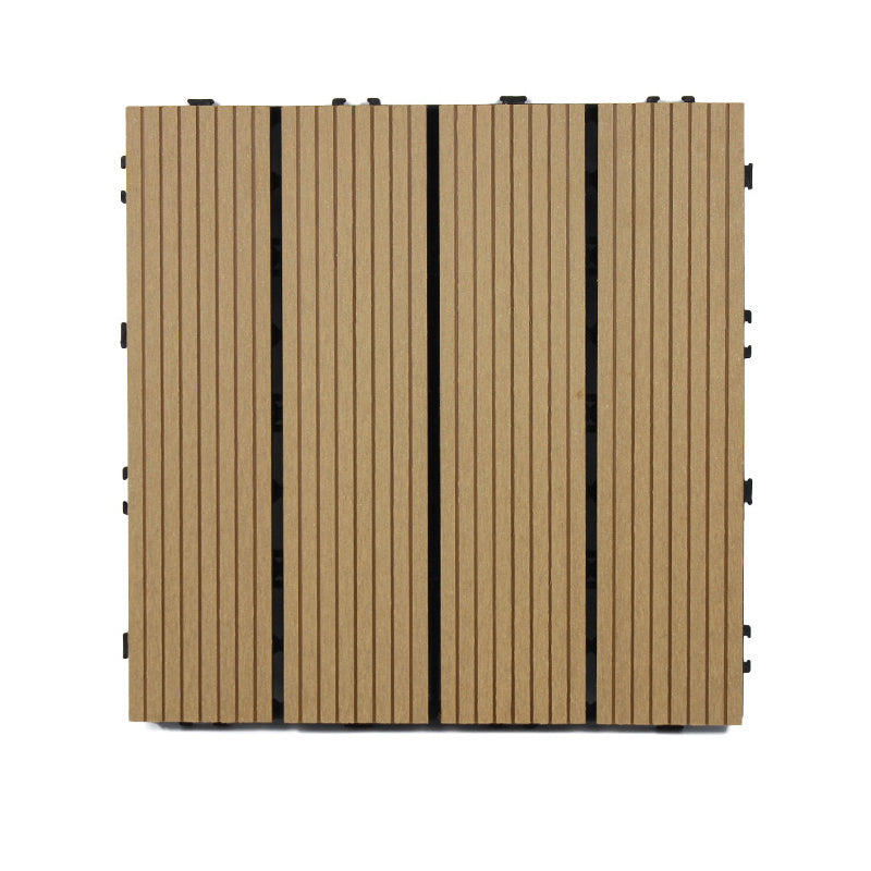 Classic Interlocking Deck Plank Solid Color Patio Flooring Tiles