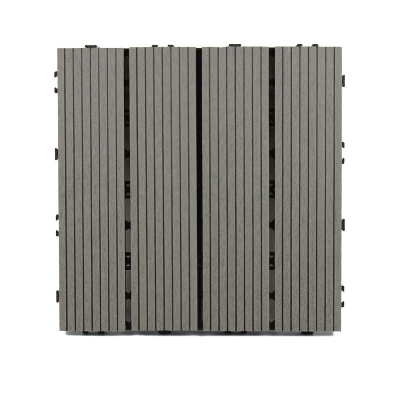 Classic Interlocking Deck Plank Solid Color Patio Flooring Tiles