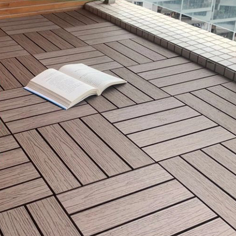 Classic Interlocking Deck Plank Solid Color Patio Flooring Tiles