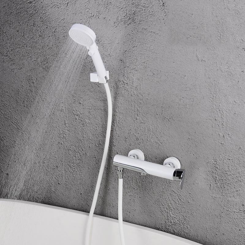 Swivel Tub Filler Wall Mount Single Lever Handle Brass Tub Filler with Hand Shower