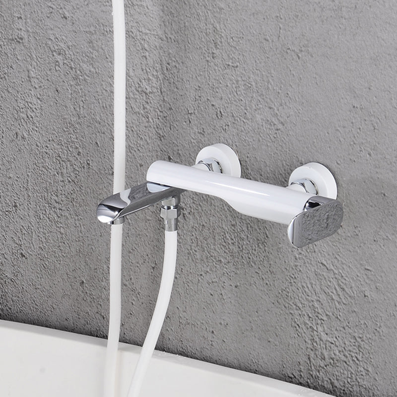Swivel Tub Filler Wall Mount Single Lever Handle Brass Tub Filler with Hand Shower