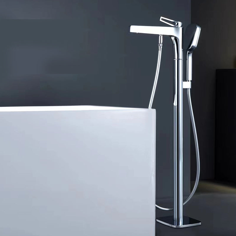 Bathroom Faucet Floor Standing Handheld Shower Head Rod Handle Faucet