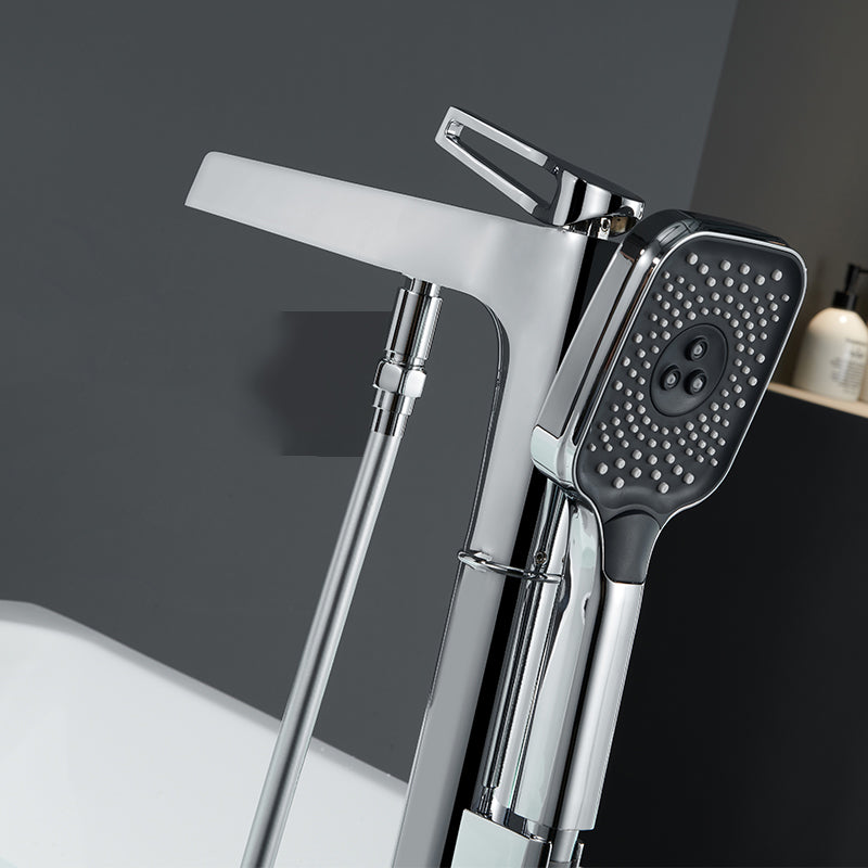 Bathroom Faucet Floor Standing Handheld Shower Head Rod Handle Faucet