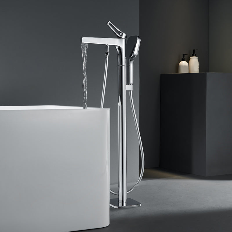 Bathroom Faucet Floor Standing Handheld Shower Head Rod Handle Faucet