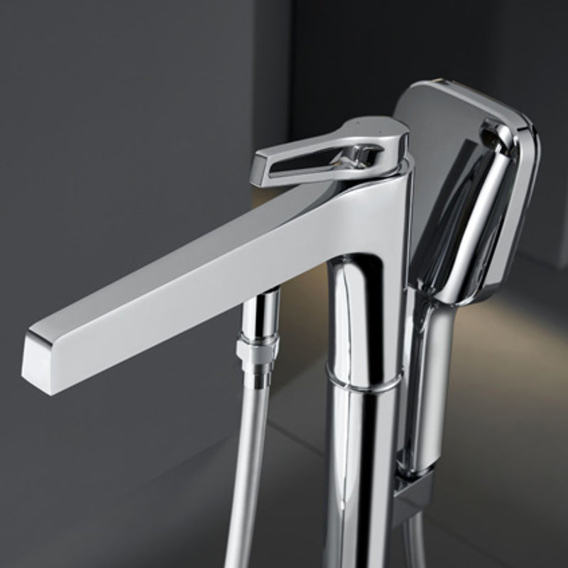 Bathroom Faucet Floor Standing Handheld Shower Head Rod Handle Faucet