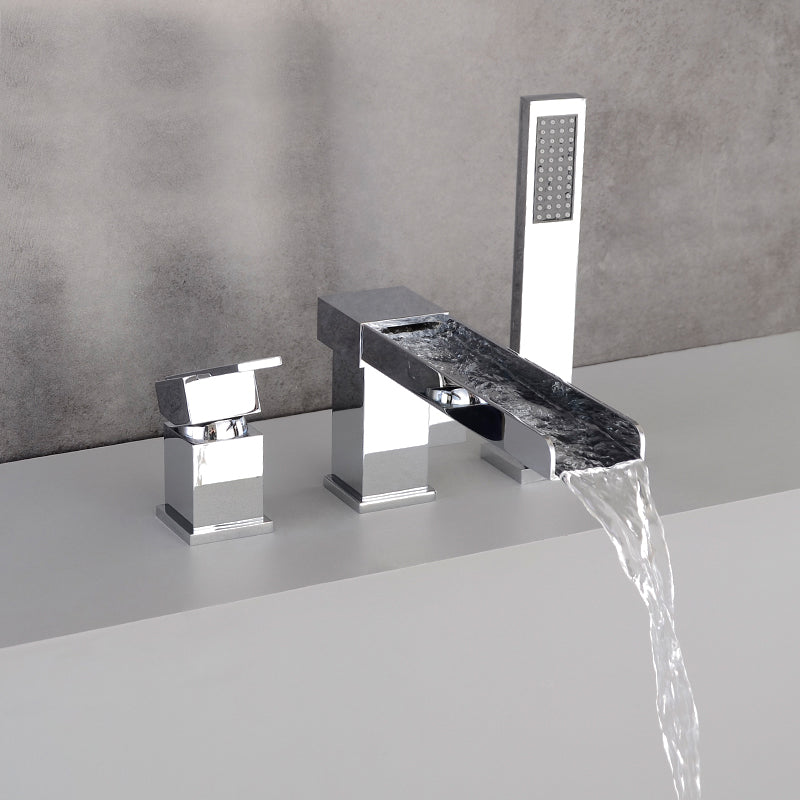 Modern Full Copper Deck Mounted Bath Faucet Trim Fixed Split Faucet Set