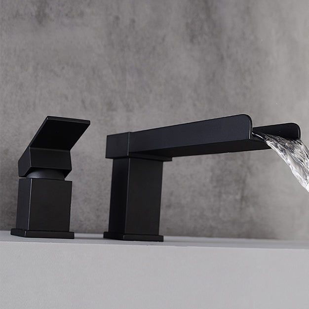 Modern Full Copper Deck Mounted Bath Faucet Trim Fixed Split Faucet Set