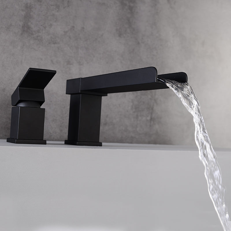 Modern Full Copper Deck Mounted Bath Faucet Trim Fixed Split Faucet Set