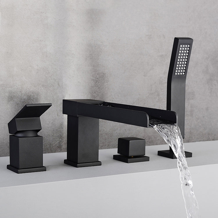 Modern Full Copper Deck Mounted Bath Faucet Trim Fixed Split Faucet Set