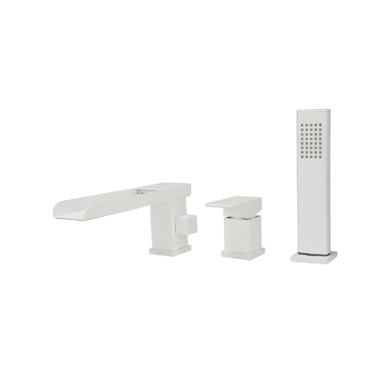 Modern Full Copper Deck Mounted Bath Faucet Trim Fixed Split Faucet Set