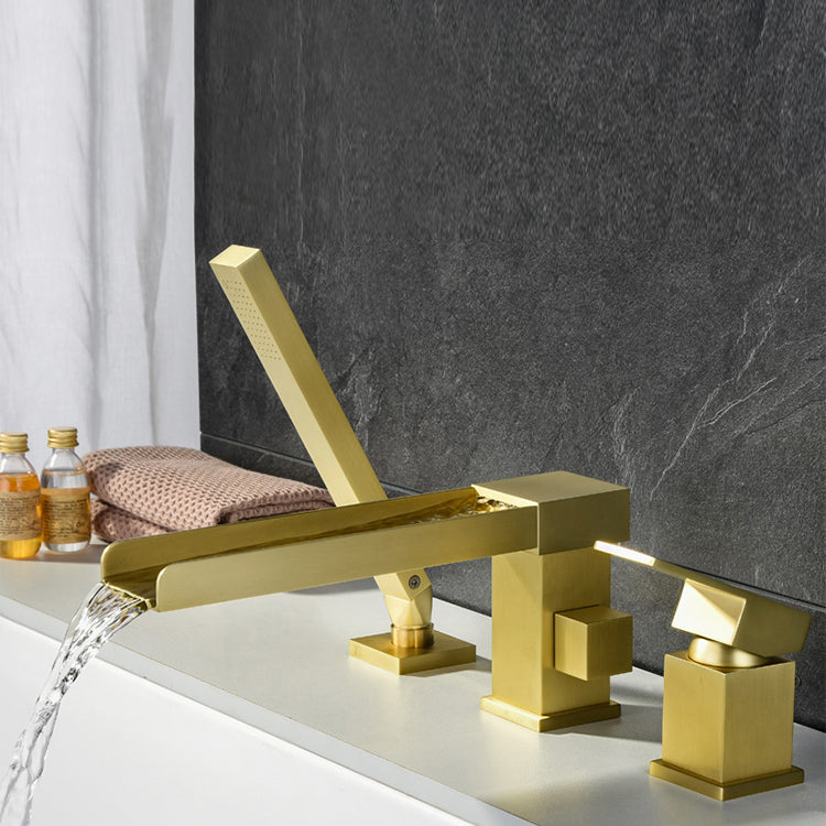 Modern Full Copper Deck Mounted Bath Faucet Trim Fixed Split Faucet Set