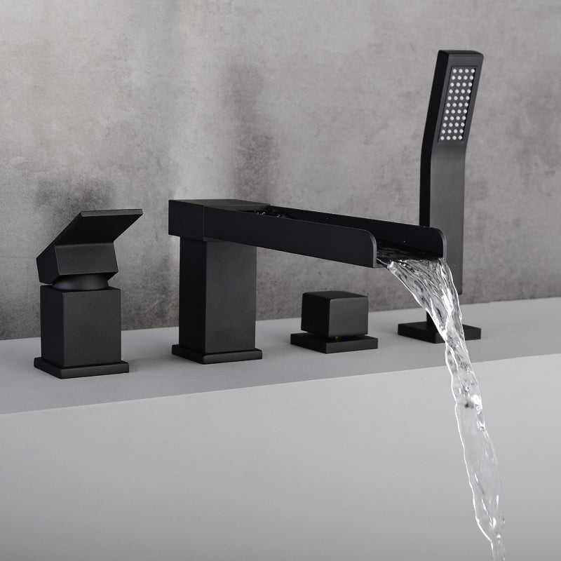 Modern Full Copper Deck Mounted Bath Faucet Trim Fixed Split Faucet Set