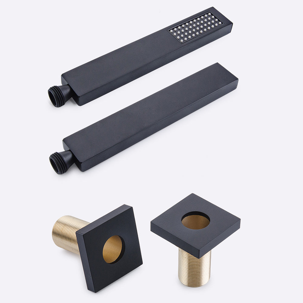 Modern Full Copper Deck Mounted Bath Faucet Trim Fixed Split Faucet Set