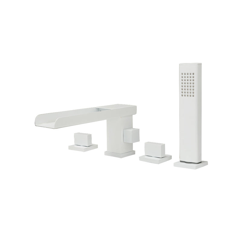 Modern Full Copper Deck Mounted Bath Faucet Trim Fixed Split Faucet Set