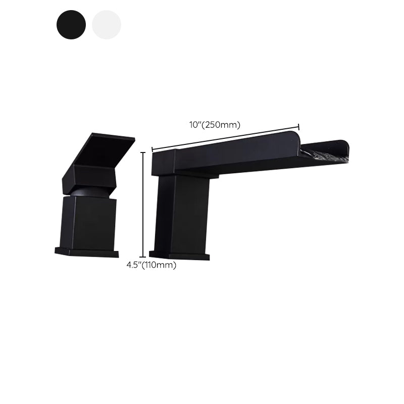 Modern Full Copper Deck Mounted Bath Faucet Trim Fixed Split Faucet Set