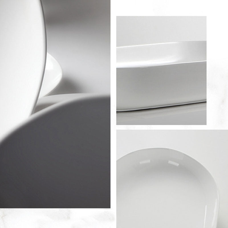 Modern Round Bathroom Sink Pop-Up Drain Vessel Bathroom Sink in white