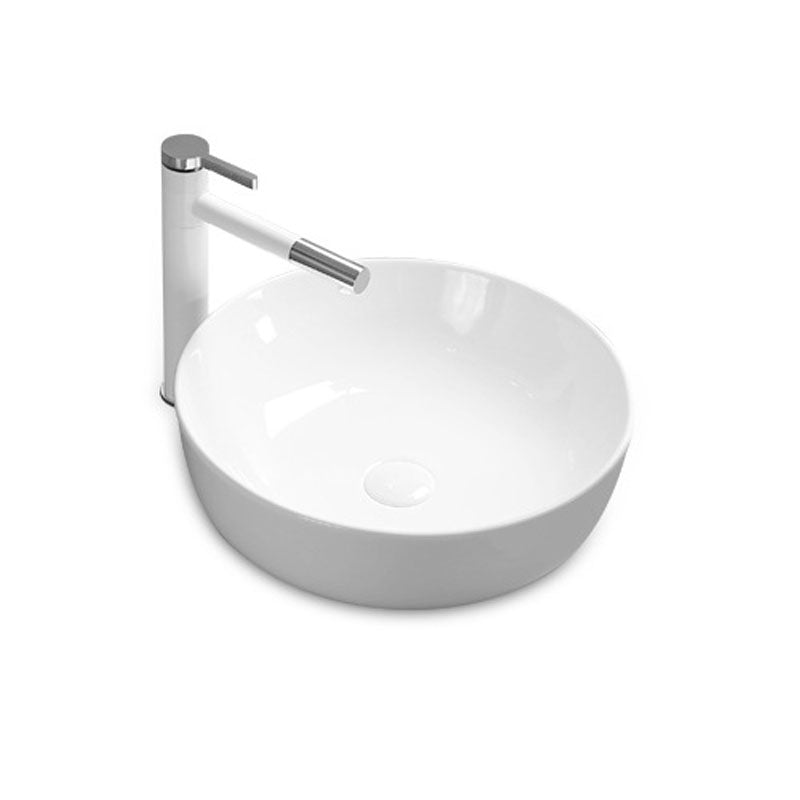 Modern Bathroom Sink Rectangular Porcelain Trough Sink with Pop-Up Drain