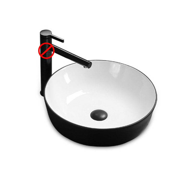 Modern Bathroom Sink Rectangular Porcelain Trough Sink with Pop-Up Drain