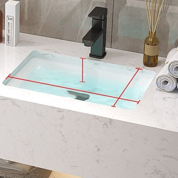 Bathroom Marble Vanity Set Modern Solid Color Sink Vanity with Mirror