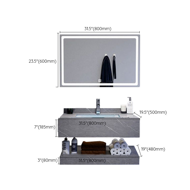 Modern Sink Vanity Wall Mounted Standard Bathroom Vanity with Mirror