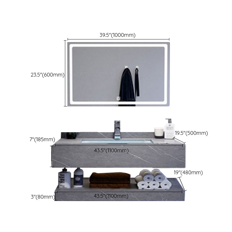 Modern Sink Vanity Wall Mounted Standard Bathroom Vanity with Mirror