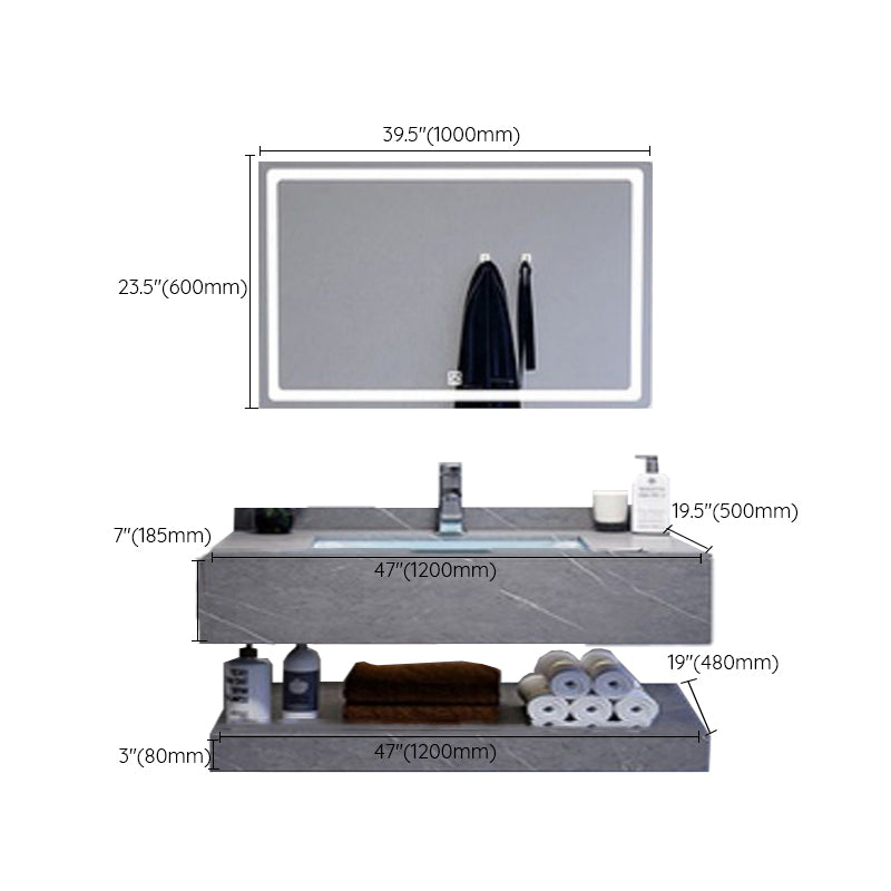 Modern Sink Vanity Wall Mounted Standard Bathroom Vanity with Mirror