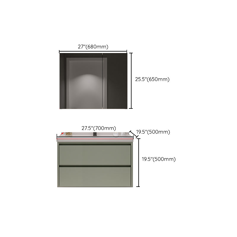 Contemporary Vanity Sink Wall-Mounted Bathroom Vanity Cabinet with Drawers