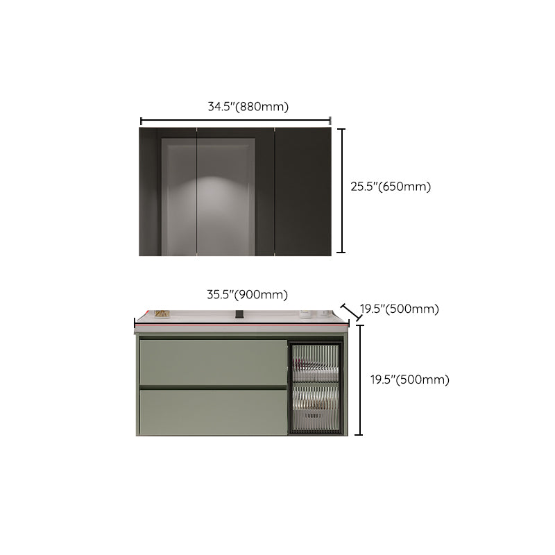 Contemporary Vanity Sink Wall-Mounted Bathroom Vanity Cabinet with Drawers