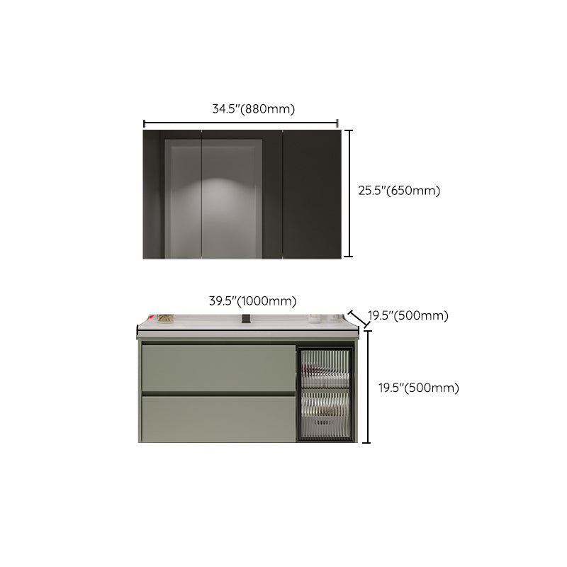Contemporary Vanity Sink Wall-Mounted Bathroom Vanity Cabinet with Drawers