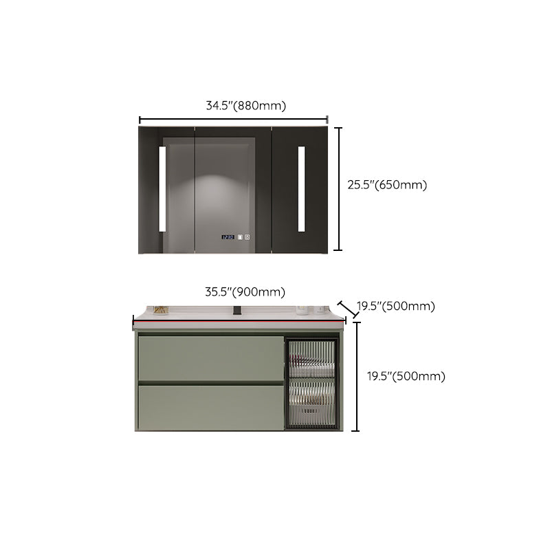 Contemporary Vanity Sink Wall-Mounted Bathroom Vanity Cabinet with Drawers