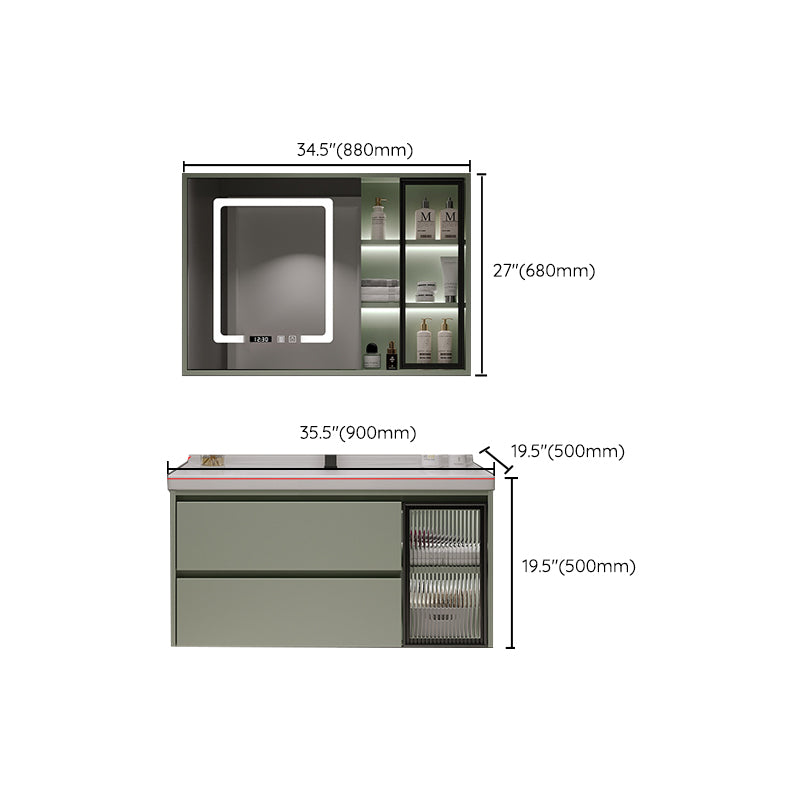 Contemporary Vanity Sink Wall-Mounted Bathroom Vanity Cabinet with Drawers