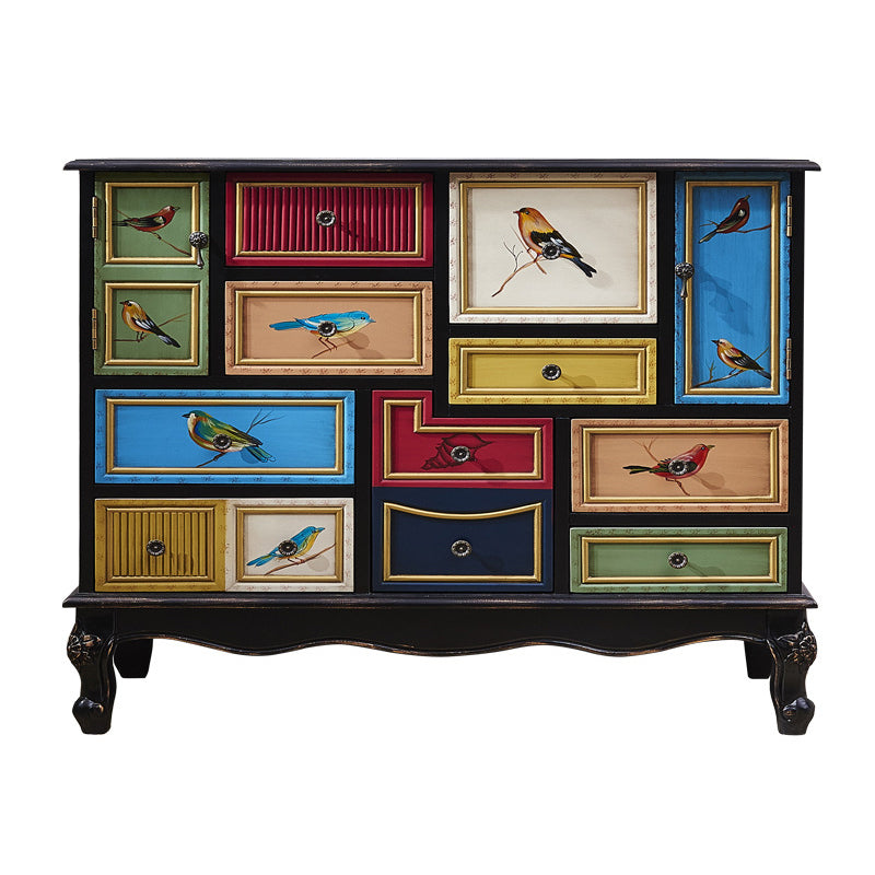 American Traditional Combo Dresser Wood Storage Chest for Bedroom