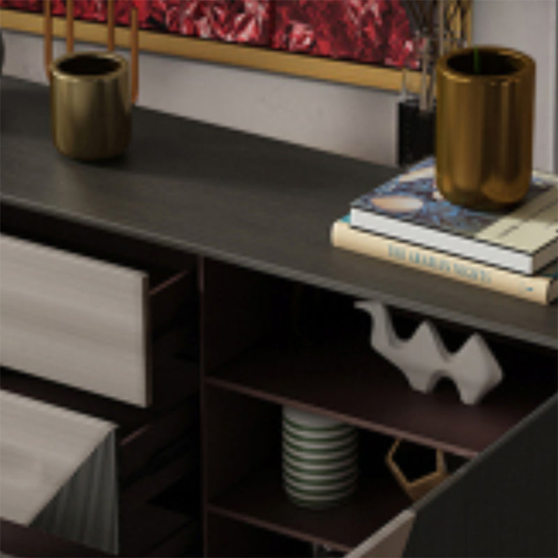 Classic Glam Combo Dresser Oak Storage Chest Dresser for Bedroom