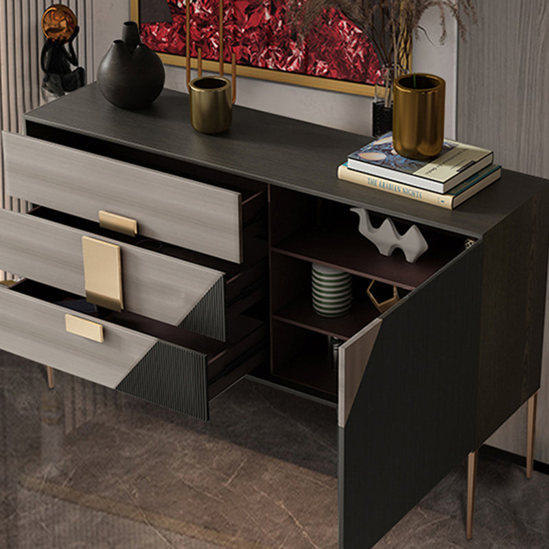 Classic Glam Combo Dresser Oak Storage Chest Dresser for Bedroom