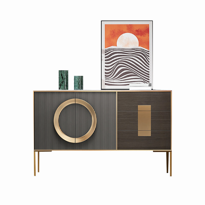 Classic Glam Combo Dresser Oak Storage Chest Dresser for Bedroom